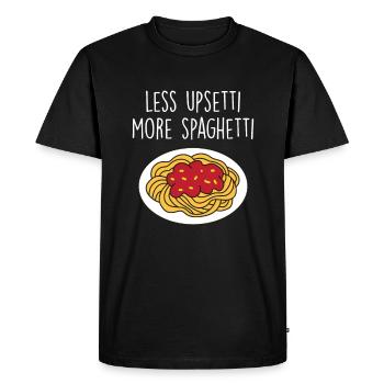 Funny Pasta Saying Food Pasta Lovers - Men's Premium Organic T-Shirt - black - Front - Nico (187cm)