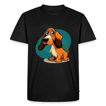 Chien dans le style comique - T-shirt Premium bio Homme - noir - Devant - Nico (187cm)