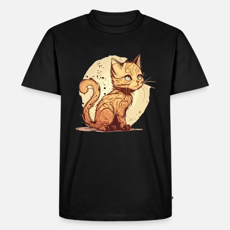 Katze im comic style - Männer Premium Bio T-Shirt - Schwarz