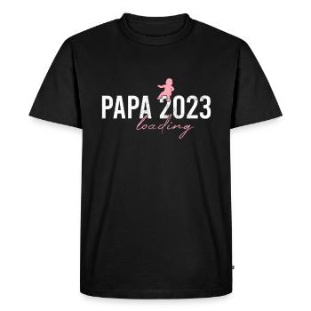Papa 2023 chargement - T-shirt Premium bio Homme - noir - Devant - Nico (187cm)