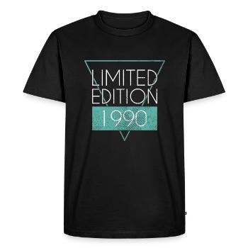 Limited Edition 1990 - Men's Premium Organic T-Shirt - black - Front - Nico (187cm)