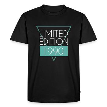 Limited Edition 1990 - Men's Premium Organic T-Shirt - black - Front - Nico (187cm)