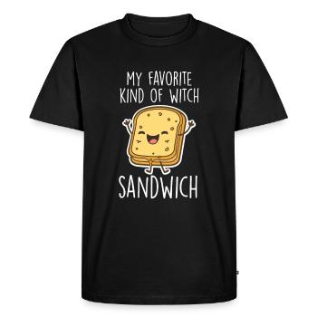 Drôle de citation de sandwich Food Lover Cheese Sandwiches - T-shirt Premium bio Homme - noir - Devant - Nico (187cm)