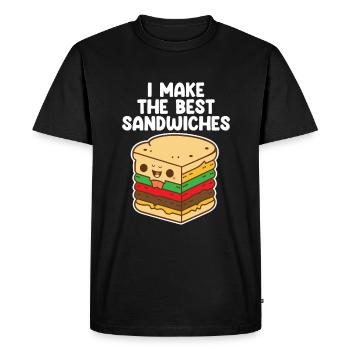 Sandwichs amusants pour les amateurs de sandwichs - T-shirt Premium bio Homme - noir - Devant - Nico (187cm)