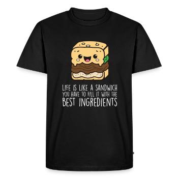 Sandwichs amusants pour les amateurs de sandwichs - T-shirt Premium bio Homme - noir - Devant - Nico (187cm)