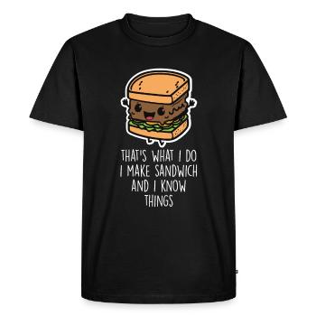 Sandwichs amusants pour les amateurs de sandwichs - T-shirt Premium bio Homme - noir - Devant - Nico (187cm)