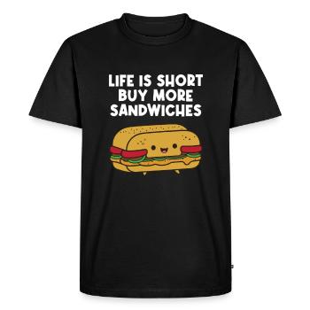 Sandwichs amusants pour les amateurs de sandwichs - T-shirt Premium bio Homme - noir - Devant - Nico (187cm)