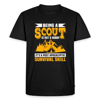 Scout Funny Scouting Camping Scouts - Men's Premium Organic T-Shirt - black - Front - Nico (187cm)