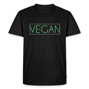 Vegan lettering - Men's Premium Organic T-Shirt - black - Front - Nico (187cm)