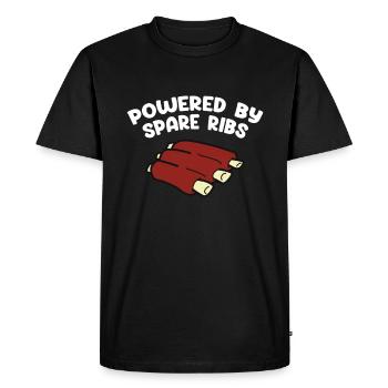 Côtes levées Gourmand Grillades BBQ Ribs Barbecue - T-shirt Premium bio Homme - noir - Devant - Nico (187cm)