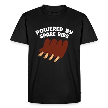 Spare Ribs Funny BBQ Grilling Meat Barbecue - Men's Premium Organic T-Shirt - black - Front - Nico (187cm)