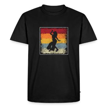 Chanter rétro - T-shirt Premium bio Homme - noir - Devant - Nico (187cm)