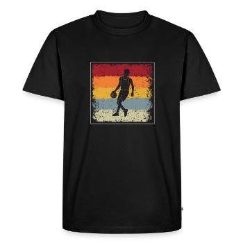 Basketball Retro - Men's Premium Organic T-Shirt - black - Front - Nico (187cm)