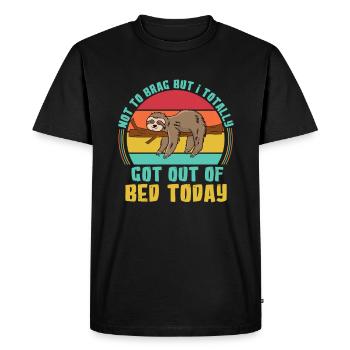 Paresseux Dire Humour Drôle Sarcasme Paresseux Paresseux - T-shirt Premium bio Homme - noir - Devant - Nico (187cm)