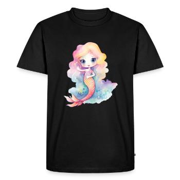 Cute Mermaid Girl Woman Mama Birthday Mermaid - Men's Premium Organic T-Shirt - black - Front - Nico (187cm)