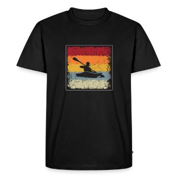 Canoe Retro - Men's Premium Organic T-Shirt - black - Front - Nico (187cm)