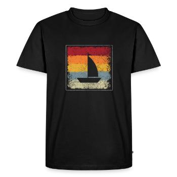 Sailing Retro - Men's Premium Organic T-Shirt - black - Front - Nico (187cm)