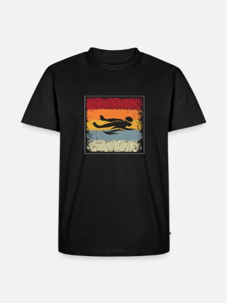 Natation Rétro - T-shirt Premium bio Homme - noir