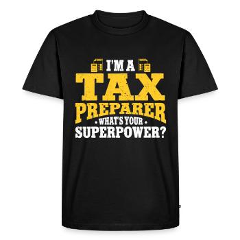Saison des impôts Journée de l’impôt sur les dons de comptables CPA - T-shirt Premium bio Homme - noir - Devant - Nico (187cm)