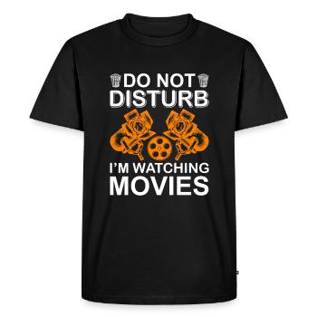 Soirée cinéma pop-corn film film amoureux films - T-shirt Premium bio Homme - noir - Devant - Nico (187cm)