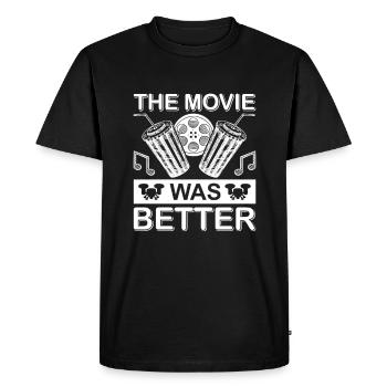 Soirée cinéma pop-corn film film amoureux films - T-shirt Premium bio Homme - noir - Devant - Nico (187cm)
