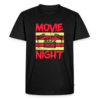 Soirée cinéma pop-corn film film amoureux films - T-shirt Premium bio Homme - noir - Devant - Nico (187cm)
