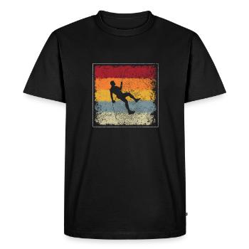 Climbing Retro - Men's Premium Organic T-Shirt - black - Front - Nico (187cm)