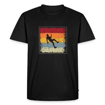 Climbing Retro - Men's Premium Organic T-Shirt - black - Front - Nico (187cm)