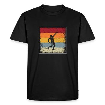 Tennis Rétro - T-shirt Premium bio Homme - noir - Devant - Nico (187cm)