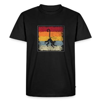 Singe Rétro - T-shirt Premium bio Homme - noir - Devant - Nico (187cm)