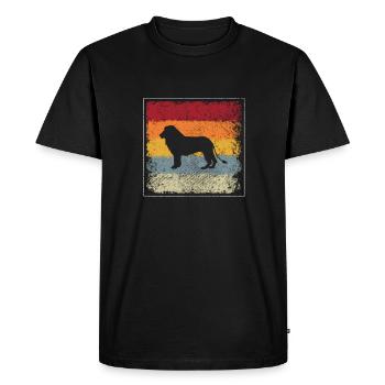 Lion Rétro - T-shirt Premium bio Homme - noir - Devant - Nico (187cm)