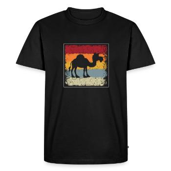 Rétro Dromadaire - T-shirt Premium bio Homme - noir - Devant - Nico (187cm)