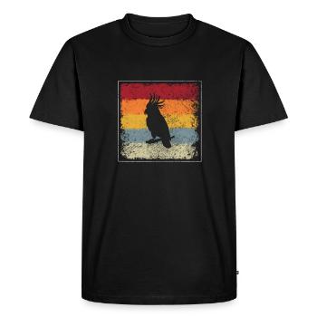 Perroquet Rétro - T-shirt Premium bio Homme - noir - Devant - Nico (187cm)