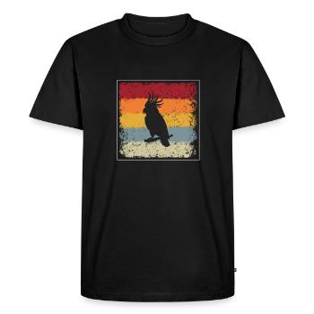 Perroquet Rétro - T-shirt Premium bio Homme - noir - Devant - Nico (187cm)