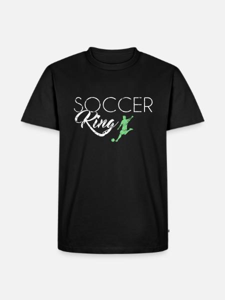 Fußball King - Männer Premium Bio T-Shirt - Schwarz