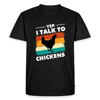 Éleveur de poulet Chuchoteur de poulet Animal de ferme - T-shirt Premium bio Homme - noir - Devant - Nico (187cm)