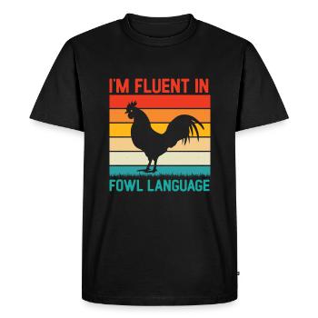 Éleveur de poulet Chuchoteur de poulet Animal de ferme - T-shirt Premium bio Homme - noir - Devant - Nico (187cm)