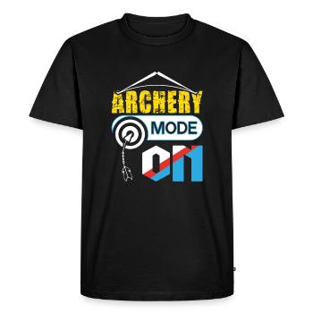 Tir à l’arc Dire Archer drôle Citation Bow Tir à l’arc - T-shirt Premium bio Homme - noir - Devant - Nico (187cm)