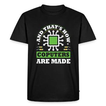 Programmer Computer Science Coder Software - Men's Premium Organic T-Shirt - black - Front - Nico (187cm)