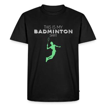 Chemise de badminton - T-shirt Premium bio Homme - noir - Devant - Nico (187cm)
