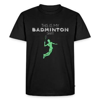 Chemise de badminton - T-shirt Premium bio Homme - noir - Devant - Nico (187cm)