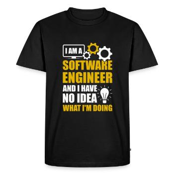 Programming Developer IT Admin Programmer Coding - Men's Premium Organic T-Shirt - black - Front - Nico (187cm)