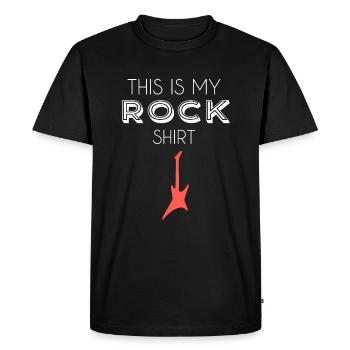 Jupe chemise - T-shirt Premium bio Homme - noir - Devant - Nico (187cm)