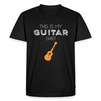 Chemise guitare - T-shirt Premium bio Homme - noir - Devant - Nico (187cm)