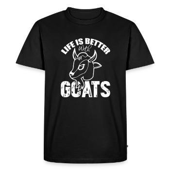 Amoureux des chèvres Dire Hommes Femmes Chèvres Citation - T-shirt Premium bio Homme - noir - Devant - Nico (187cm)