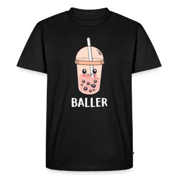 Bubble Tea Funny Kawaii Bubble Milk Boba Tea - Men's Premium Organic T-Shirt - black - Front - Nico (187cm)