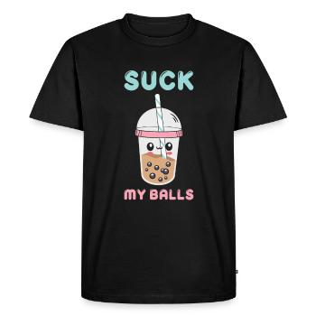 Bubble Tea Funny Kawaii Bubble Milk Boba Tea - Men's Premium Organic T-Shirt - black - Front - Nico (187cm)
