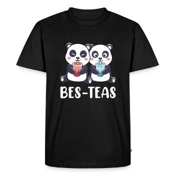 Bubble Tea Funny Kawaii Bubble Milk Boba Tea - Men's Premium Organic T-Shirt - black - Front - Nico (187cm)