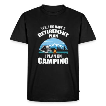 Camping Art Campfire Camping Trailer Camper - Men's Premium Organic T-Shirt - black - Front - Nico (187cm)