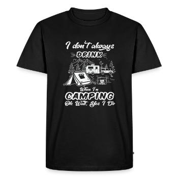 Camping Art Campfire Camping Trailer Camper - Men's Premium Organic T-Shirt - black - Front - Nico (187cm)